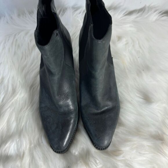 ASH Gong Black Leather Hidden Wedge Booties Sz 36/US 6 - Picture 4 of 7